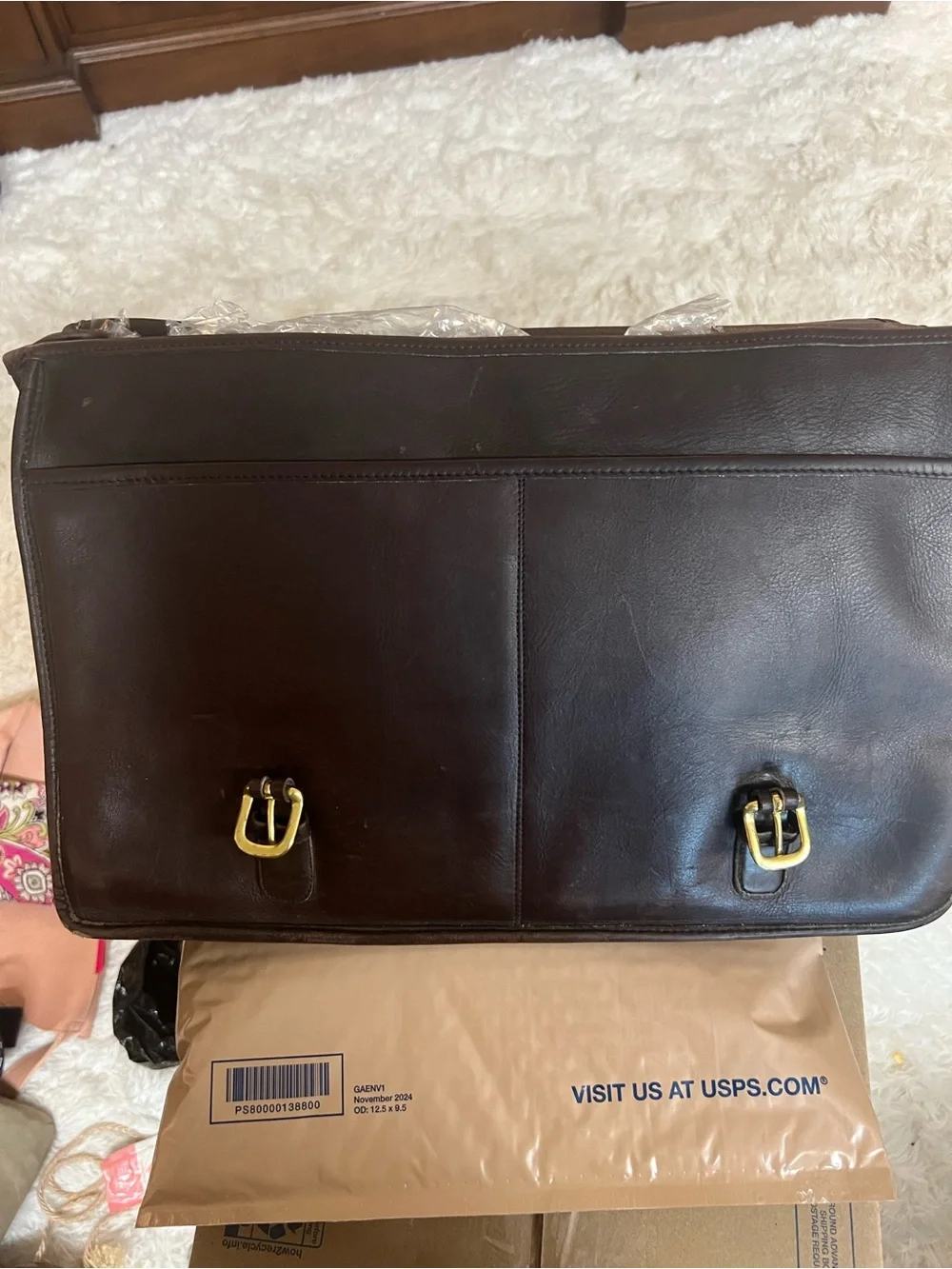 Coach 1989-1990 Wall Street Leather Briefcase with Brass Hardware